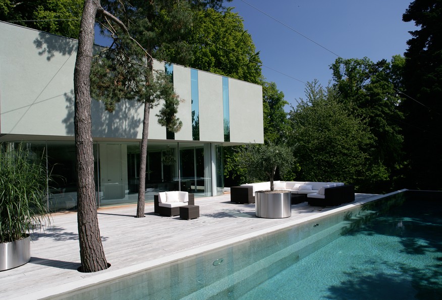 Aussenpool - Fensterfront Sky-Frame - Haus W, CH